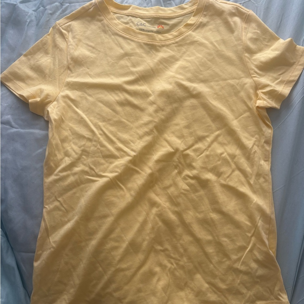 C&C California 100% Organic Cotton Yellow Scoop Neck T-Shirt